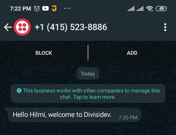 laravel twilio whatsapp